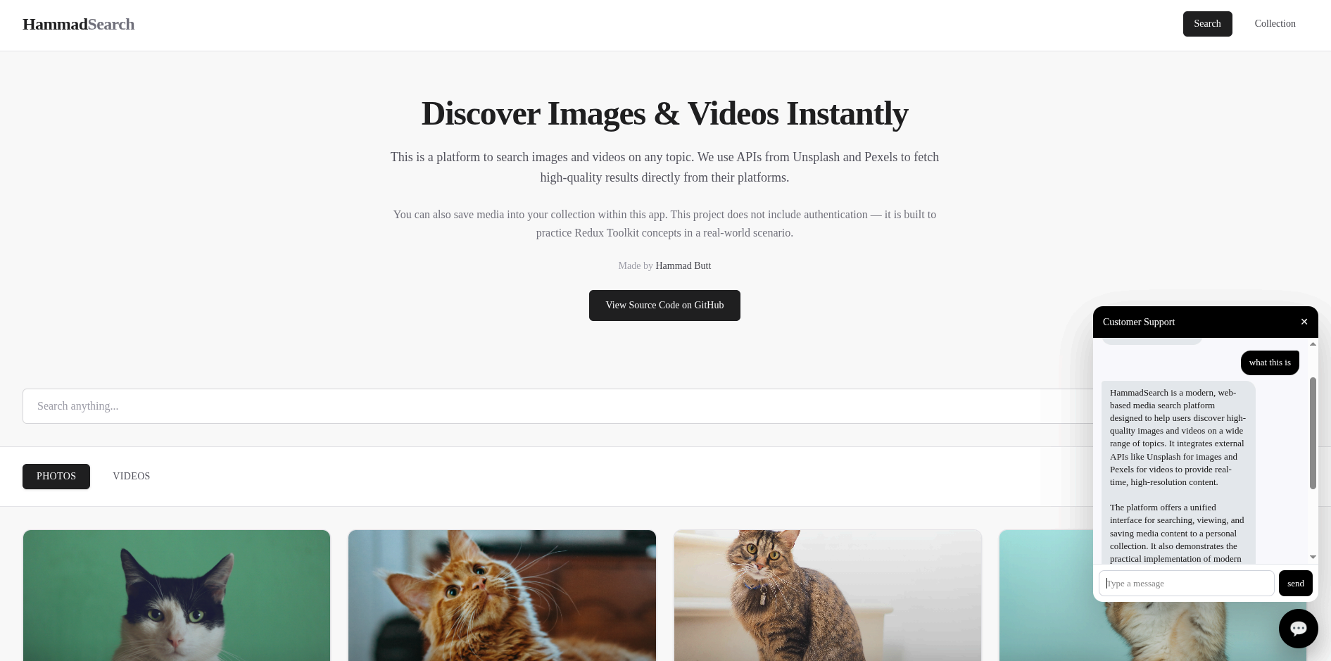 Media Search Platform with Redux Toolkit & API Integration
