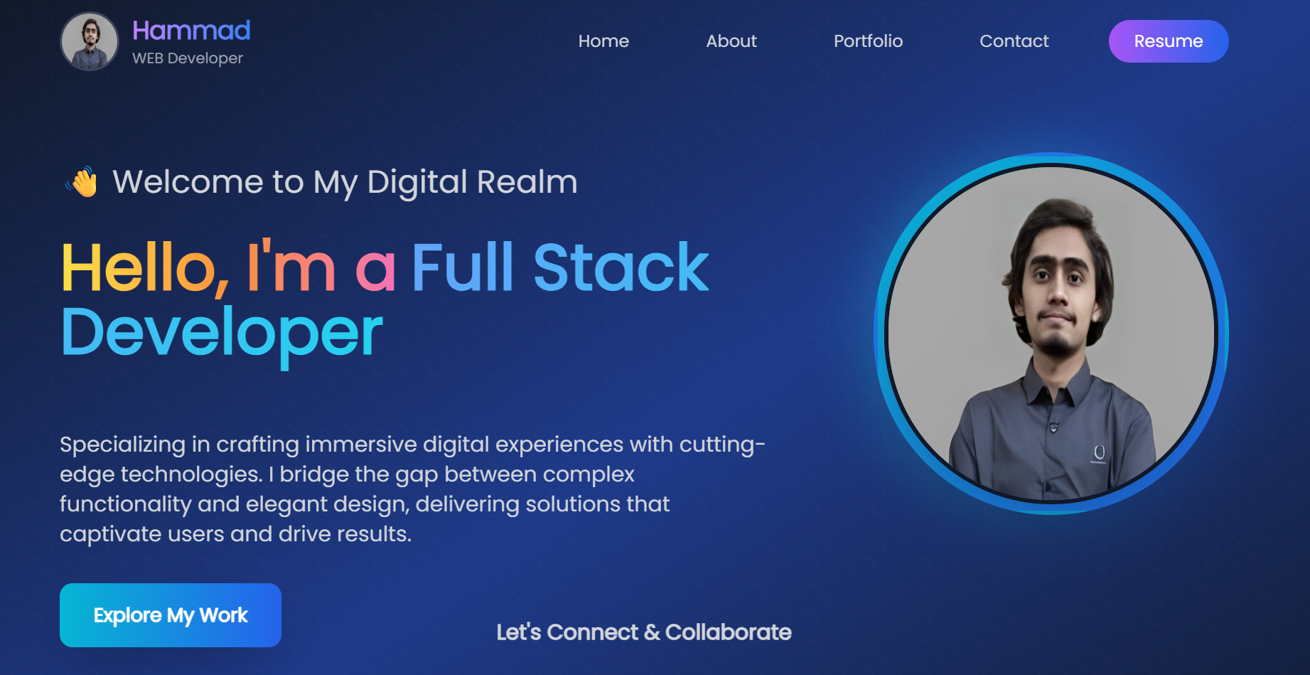 Portfolio in MERN Stack